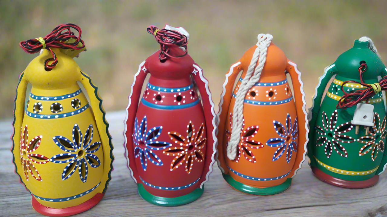 Hand-painted Clay Lanterns