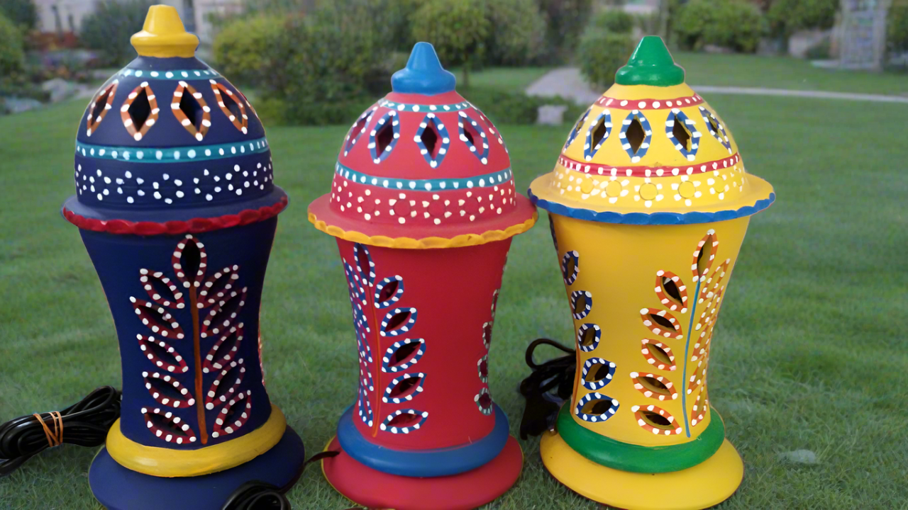 Hand-painted Clay Lanterns